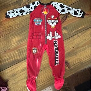 🔥🐾Nickelodeon Red and Black Paw Patrol Kids Footie